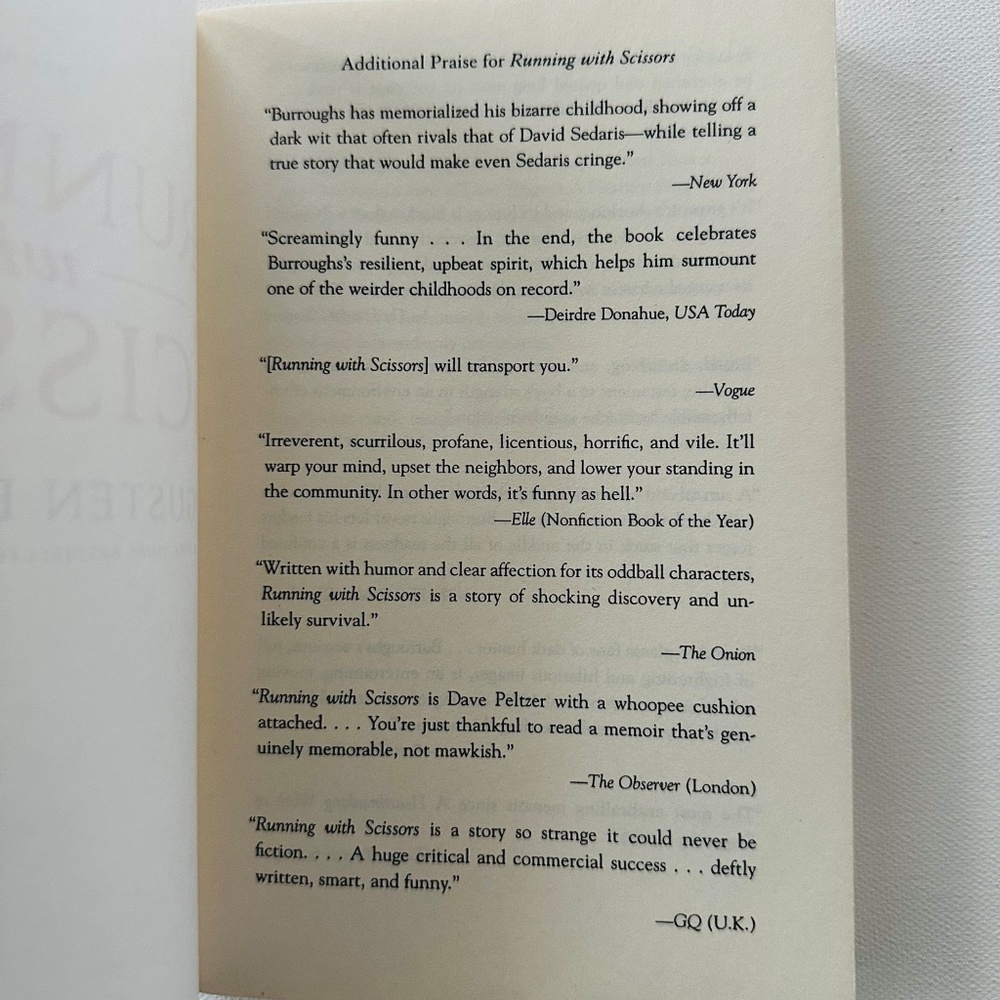 Picador Running With Scissors: A Memoir By Augusten Burroughs Book - Picture 2 of 3